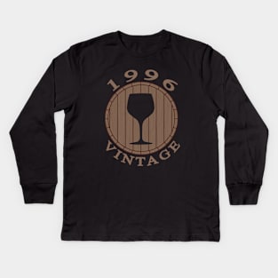 Vintage Wine Lover Birthday 1996 Kids Long Sleeve T-Shirt